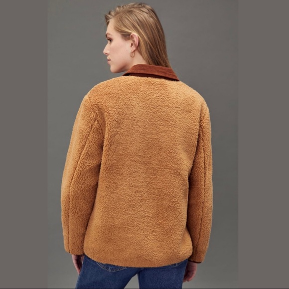 Anthropologie VIRGINIA Soft Sherpa Shirt Jacket Shacket 1X - Picture 3 of 14